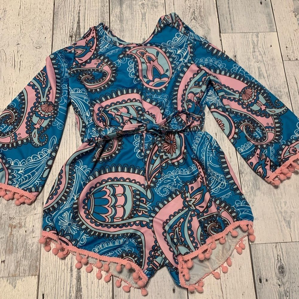 BMG Blue/Pink Boho Romper